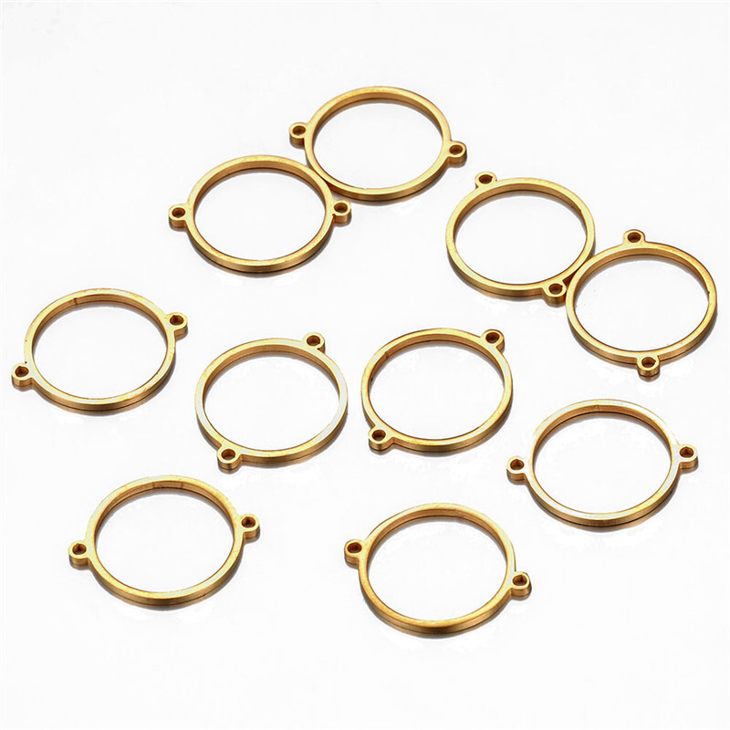 20db/tétel Arany ezüst színű üreges kerek rozsdamentes acél kabochon tálca előlap párna Üres beállítások karkötő talp Fit diy karkötő