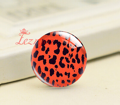 Rankų darbo gyvūnų atspaudai Oda Leopardas Safari Apvalus Nuotraukų Stiklo Kabošonai Demo Plokščia nugara „Pasidaryk pats“ papuošalai „Pasidaryk pats“