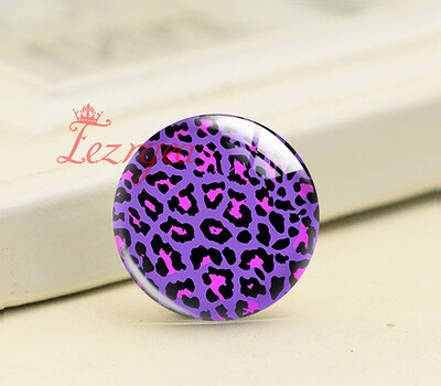 Rankų darbo gyvūnų atspaudai Oda Leopardas Safari Apvalus Nuotraukų Stiklo Kabošonai Demo Plokščia nugara „Pasidaryk pats“ papuošalai „Pasidaryk pats“