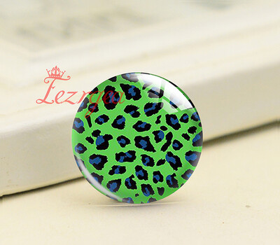 Rankų darbo gyvūnų atspaudai Oda Leopardas Safari Apvalus Nuotraukų Stiklo Kabošonai Demo Plokščia nugara „Pasidaryk pats“ papuošalai „Pasidaryk pats“