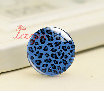 Rankų darbo gyvūnų atspaudai Oda Leopardas Safari Apvalus Nuotraukų Stiklo Kabošonai Demo Plokščia nugara „Pasidaryk pats“ papuošalai „Pasidaryk pats“