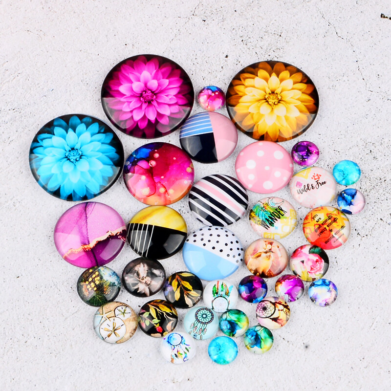 Rankų darbo gyvūnų atspaudai Oda Leopardas Safari Apvalus Nuotraukų Stiklo Kabošonai Demo Plokščia nugara „Pasidaryk pats“ papuošalai „Pasidaryk pats“