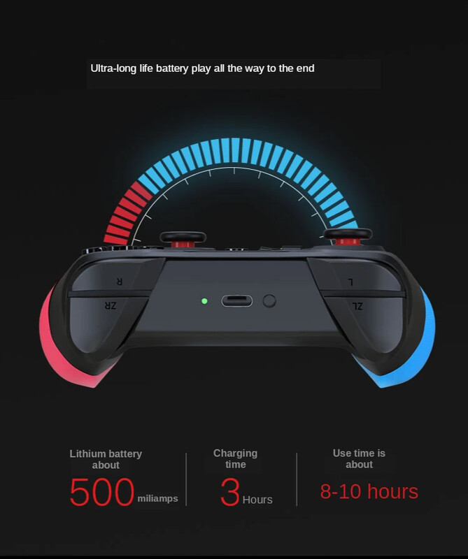 Controler fără fir pentru Nintend Switch Pro Bluetooth cu funcții NFC, 6 axe, suportă mânerul consolei NS cu detecție rol Amiibo