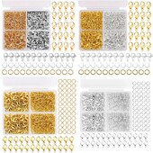 300 ks/sada zlatých zapínacích háčikov strieborných uzavretých slučiek na šperky, náramky, náhrdelníky, výroba DIY materiálov