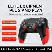 Herný ovládač pre PS4 Kompatibilný s PS4/Slim/Pro/PC s 360° joystickom/dvojitou vibráciou/6-osovým pohybovým gamepadom