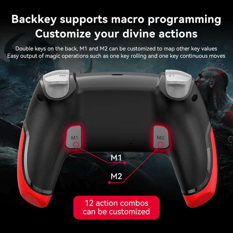 Herný ovládač pre PS4 Kompatibilný s PS4/Slim/Pro/PC s 360° joystickom/dvojitou vibráciou/6-osovým pohybovým gamepadom