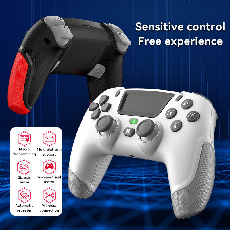 Herný ovládač pre PS4 Kompatibilný s PS4/Slim/Pro/PC s 360° joystickom/dvojitou vibráciou/6-osovým pohybovým gamepadom
