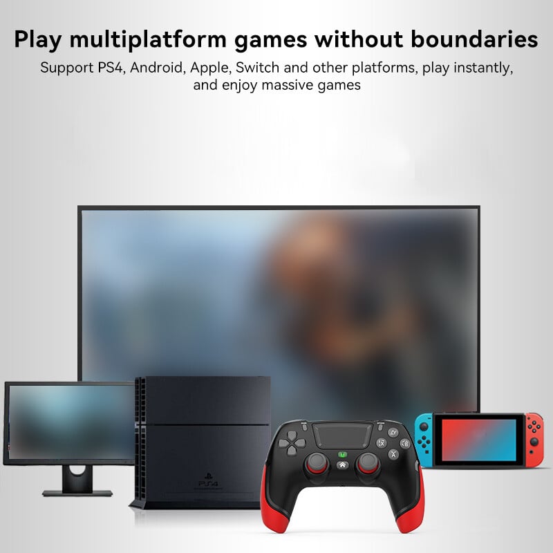 Herný ovládač pre PS4 Kompatibilný s PS4/Slim/Pro/PC s 360° joystickom/dvojitou vibráciou/6-osovým pohybovým gamepadom