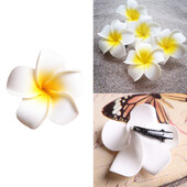 6 bucăți agrafe de păr cu flori de plumeria pentru femei, fete, agrafe de păr cu flori de ouă, bareta hawaiană pentru nuntă, geantă, accesorii pentru pălărie