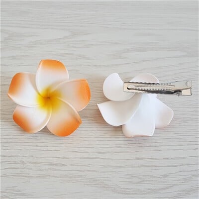 6 bucăți agrafe de păr cu flori de plumeria pentru femei, fete, agrafe de păr cu flori de ouă, bareta hawaiană pentru nuntă, geantă, accesorii pentru pălărie