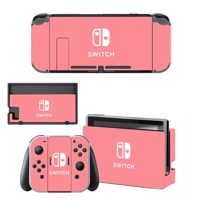 Skin autocolant protector de culoare roz pur purpuriu pentru consola Nintendo Switch NS Dock încărcător suport suport Joy-con controler vinil