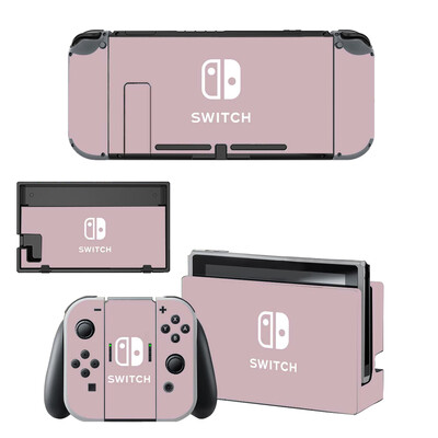Skin autocolant protector de culoare roz pur purpuriu pentru consola Nintendo Switch NS Dock încărcător suport suport Joy-con controler vinil