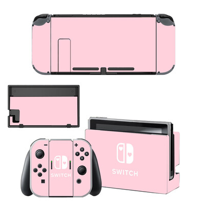 Skin autocolant protector de culoare roz pur purpuriu pentru consola Nintendo Switch NS Dock încărcător suport suport Joy-con controler vinil