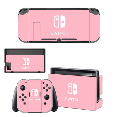 Skin autocolant protector de culoare roz pur purpuriu pentru consola Nintendo Switch NS Dock încărcător suport suport Joy-con controler vinil