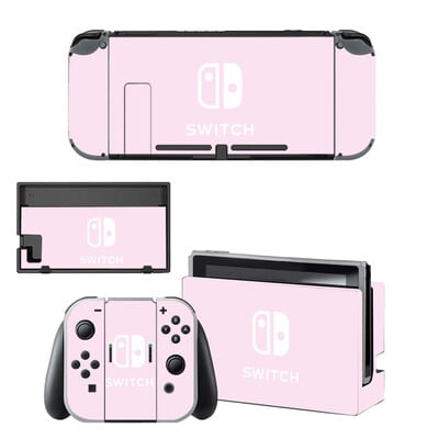 Skin autocolant protector de culoare roz pur purpuriu pentru consola Nintendo Switch NS Dock încărcător suport suport Joy-con controler vinil