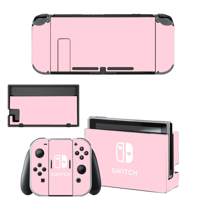 Skin autocolant protector de culoare roz pur purpuriu pentru consola Nintendo Switch NS Dock încărcător suport suport Joy-con controler vinil