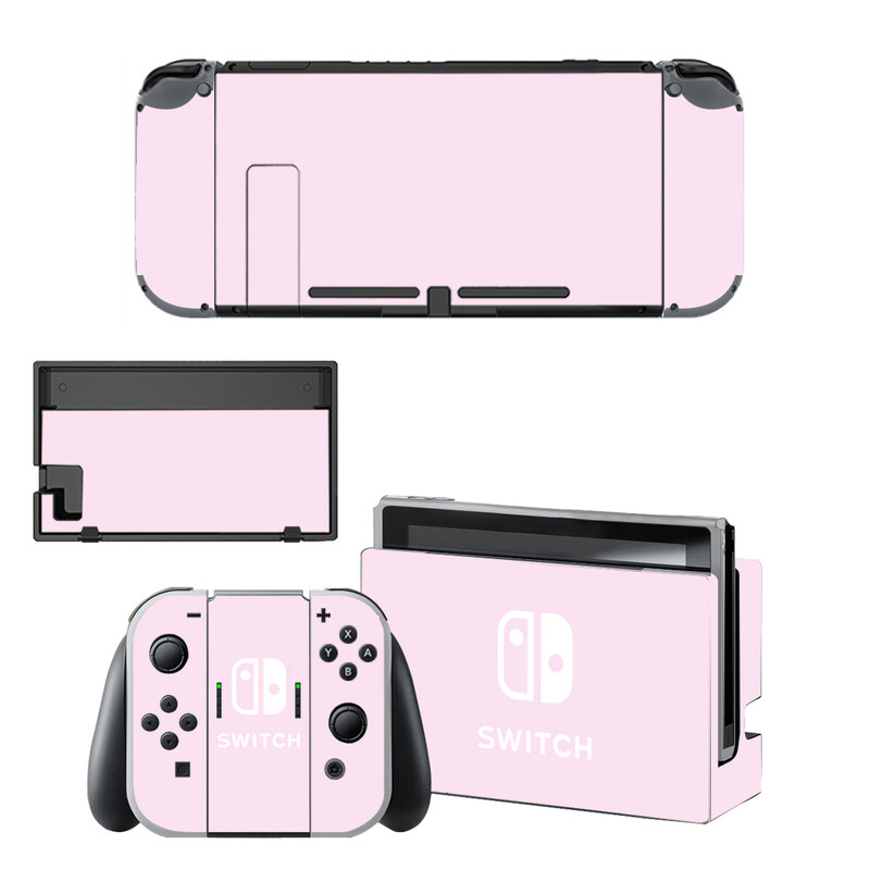 Skin autocolant protector de culoare roz pur purpuriu pentru consola Nintendo Switch NS Dock încărcător suport suport Joy-con controler vinil