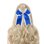 7 inch pulbere cu sclipici pentru fete funde de păr, panglică grosgrain, cravate, bandă elastică pentru păr, coadă de cal, suport pentru păr, accesorii pentru copii