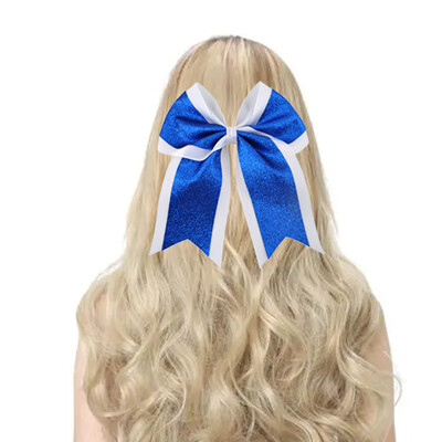 7 inch pulbere cu sclipici pentru fete funde de păr, panglică grosgrain, cravate, bandă elastică pentru păr, coadă de cal, suport pentru păr, accesorii pentru copii