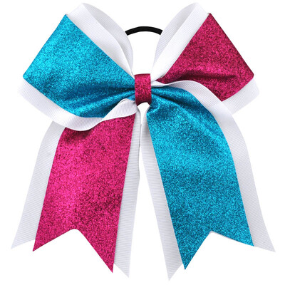 7 inch pulbere cu sclipici pentru fete funde de păr, panglică grosgrain, cravate, bandă elastică pentru păr, coadă de cal, suport pentru păr, accesorii pentru copii