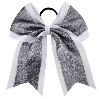 7 inch pulbere cu sclipici pentru fete funde de păr, panglică grosgrain, cravate, bandă elastică pentru păr, coadă de cal, suport pentru păr, accesorii pentru copii