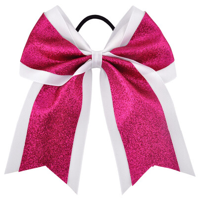 7 inch pulbere cu sclipici pentru fete funde de păr, panglică grosgrain, cravate, bandă elastică pentru păr, coadă de cal, suport pentru păr, accesorii pentru copii