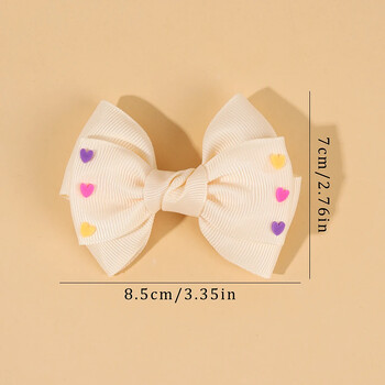 ncmama Fashion Woman Grosgrain Ribbon Bow Hairb Colorful Love Heart Decor Bowknote Щипки за коса Шапки Аксесоари за коса за момичета