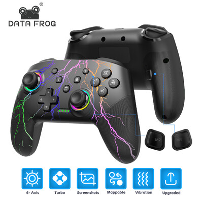 DATA FROG bežični kontroler za Nintendo Switch OLED/LITE/PC konzolu Pro Gamepad 1000Mah baterija Programabilna turbo funkcija