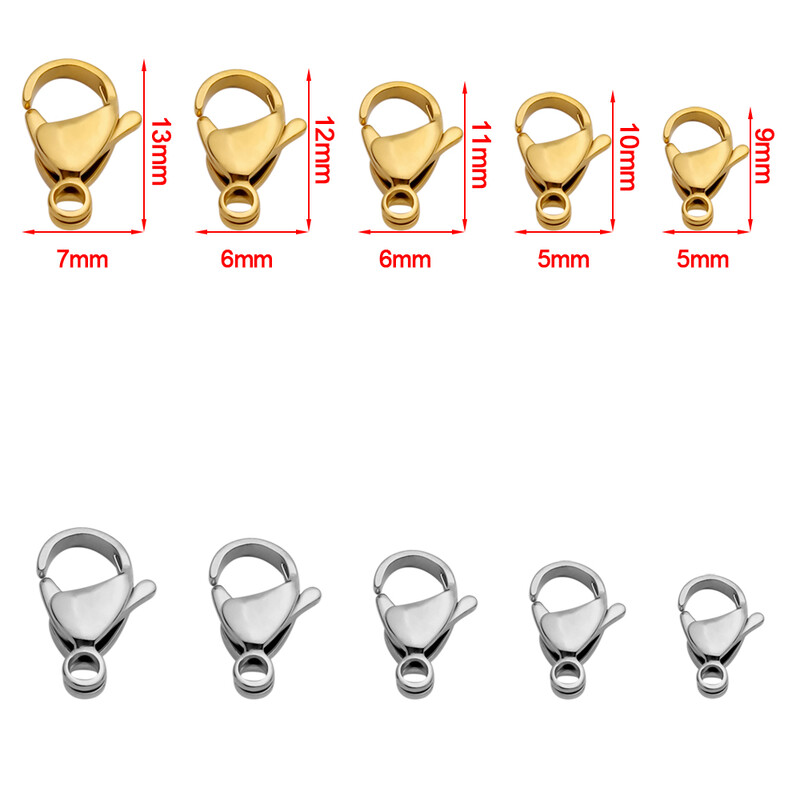 20-40 komada Pozlaćena kopča za jastoga od nehrđajućeg čelika, kopča za narukvicu, ogrlicu, lanac, pribor za izradu nakita.