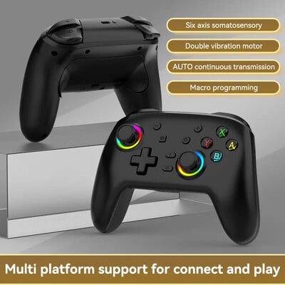 S08 Gamepad video wireless compatibil Bluetooth pentru controler de consolă Switch Pro cu Joyestick cu șase axe pentru PS4 PC Android