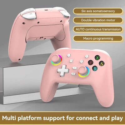 S08 Gamepad video wireless compatibil Bluetooth pentru controler de consolă Switch Pro cu Joyestick cu șase axe pentru PS4 PC Android