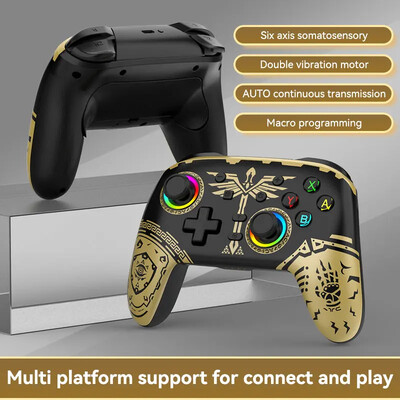 S08 Gamepad video wireless compatibil Bluetooth pentru controler de consolă Switch Pro cu Joyestick cu șase axe pentru PS4 PC Android