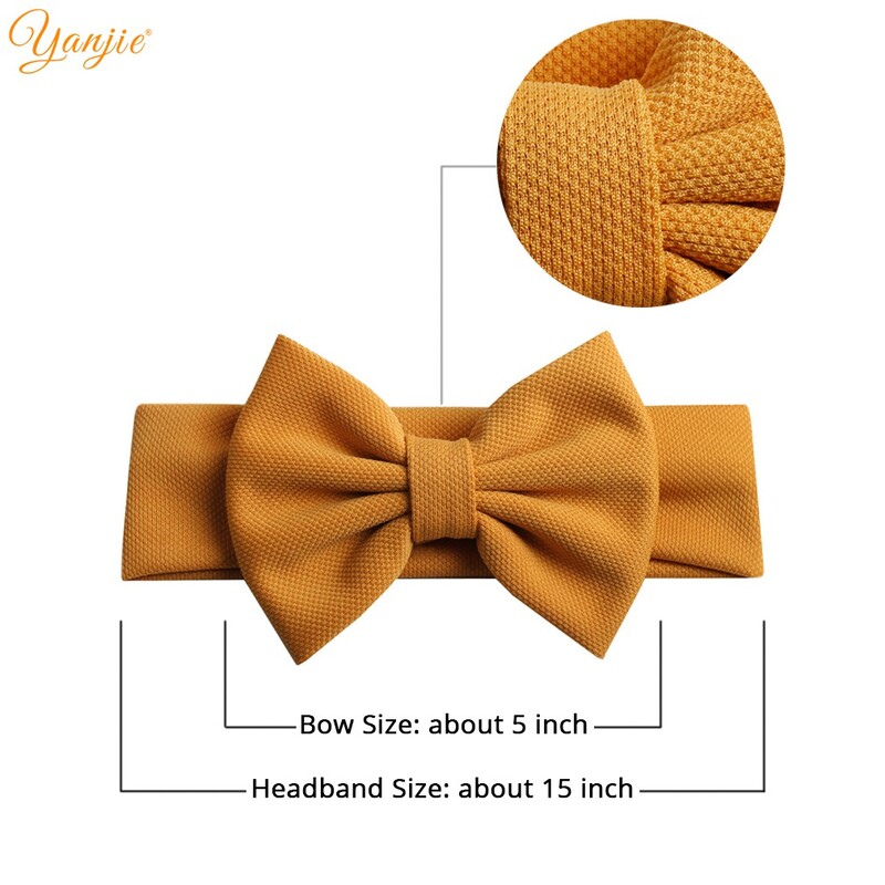YANJIE 2023 Nová 5-palcová mašle do vlasov, čelenka pre dievčatá, elegantná jarná čelenka do vlasov, gumičky do vlasov pre deti, DIY dievčenské vlasové doplnky, pokrývky hlavy