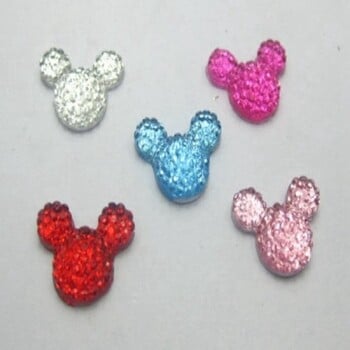 100 τμχ Ακρυλικό Flatback Rhinestone Mouse Gems 14X12mm Επίπεδη Ρητίνη Πίσω