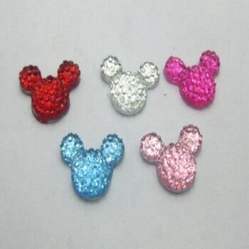 100 τμχ Ακρυλικό Flatback Rhinestone Mouse Gems 14X12mm Επίπεδη Ρητίνη Πίσω