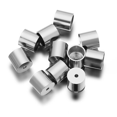 20 buc./lot oțel inoxidabil dimensiunea găurii 3/4/5/6/8mm capace de capăt tub ciucuri margele rotunde din piele brățară bijuterii