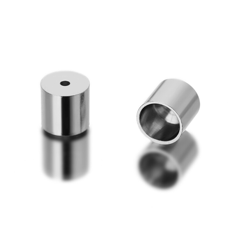 20 buc./lot oțel inoxidabil dimensiunea găurii 3/4/5/6/8mm capace de capăt tub ciucuri margele rotunde din piele brățară bijuterii