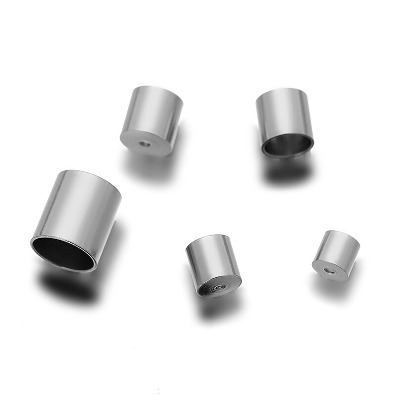 20 buc./lot oțel inoxidabil dimensiunea găurii 3/4/5/6/8mm capace de capăt tub ciucuri margele rotunde din piele brățară bijuterii