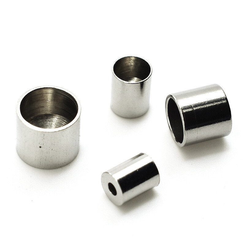 20 buc./lot oțel inoxidabil dimensiunea găurii 3/4/5/6/8mm capace de capăt tub ciucuri margele rotunde din piele brățară bijuterii