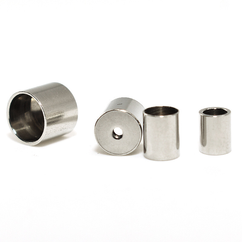 20 buc./lot oțel inoxidabil dimensiunea găurii 3/4/5/6/8mm capace de capăt tub ciucuri margele rotunde din piele brățară bijuterii