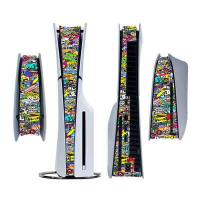 Skin Sticker for PlayStation 5 Slim PS5 Slim Disc Version & Digital Version Console Decoration Strip Center Αυτοκόλλητα Skins Decal