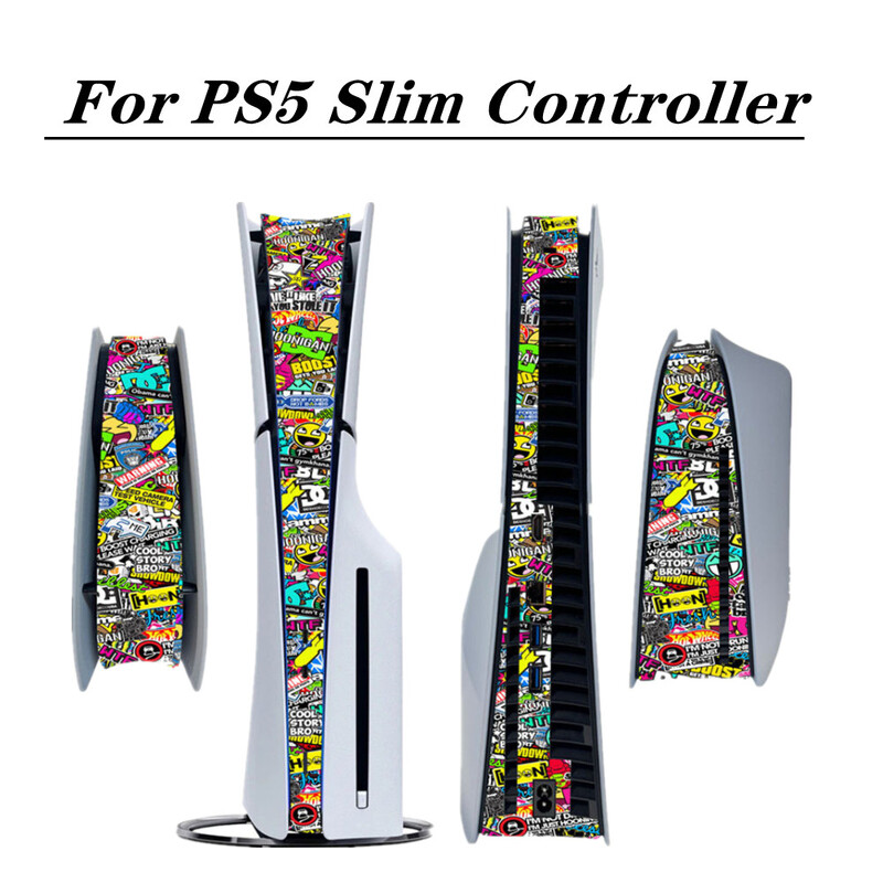 Skin Sticker for PlayStation 5 Slim PS5 Slim Disc Version & Digital Version Console Decoration Strip Center Αυτοκόλλητα Skins Decal