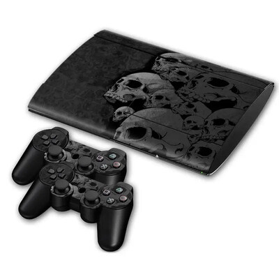 Kaukolės dizainas, skirtas PS3 Super plonas 4000 odos lipdukai PVC, skirtas konsolei NEMOKAMAI PAST.