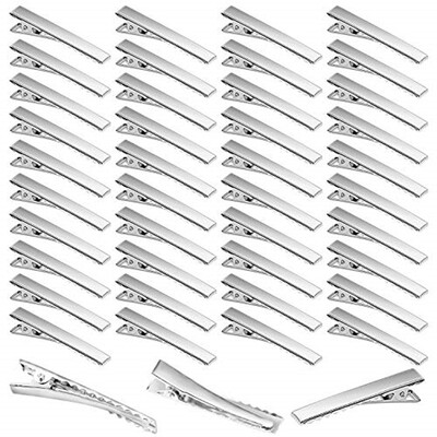 20-50PCS Щипки за коса алигатор Метални еднозъби Щипки за коса Duck Bill Плосък връх със зъби Извити щипки за аксесоари за коса Направи си сам