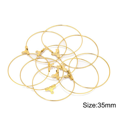 20 vnt. nerūdijančio plieno 20/25/30/35/40/45 mm auskarai su lanku, didelis apskritimas, ausinės vielos auskarų kabliukai Jungtis „pasidaryk pats“ auskarai papuošalų kūrimas