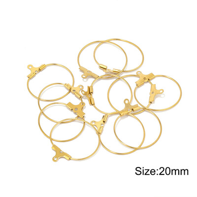 20 vnt. nerūdijančio plieno 20/25/30/35/40/45 mm auskarai su lanku, didelis apskritimas, ausinės vielos auskarų kabliukai Jungtis „pasidaryk pats“ auskarai papuošalų kūrimas