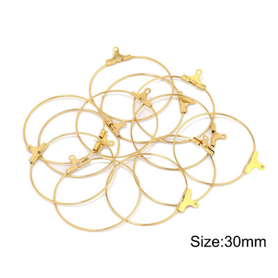 20 vnt. nerūdijančio plieno 20/25/30/35/40/45 mm auskarai su lanku, didelis apskritimas, ausinės vielos auskarų kabliukai Jungtis „pasidaryk pats“ auskarai papuošalų kūrimas