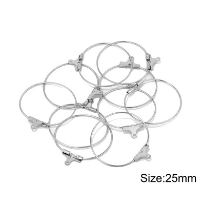 20 vnt. nerūdijančio plieno 20/25/30/35/40/45 mm auskarai su lanku, didelis apskritimas, ausinės vielos auskarų kabliukai Jungtis „pasidaryk pats“ auskarai papuošalų kūrimas