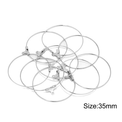 20 vnt. nerūdijančio plieno 20/25/30/35/40/45 mm auskarai su lanku, didelis apskritimas, ausinės vielos auskarų kabliukai Jungtis „pasidaryk pats“ auskarai papuošalų kūrimas