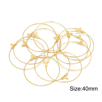 20 vnt. nerūdijančio plieno 20/25/30/35/40/45 mm auskarai su lanku, didelis apskritimas, ausinės vielos auskarų kabliukai Jungtis „pasidaryk pats“ auskarai papuošalų kūrimas